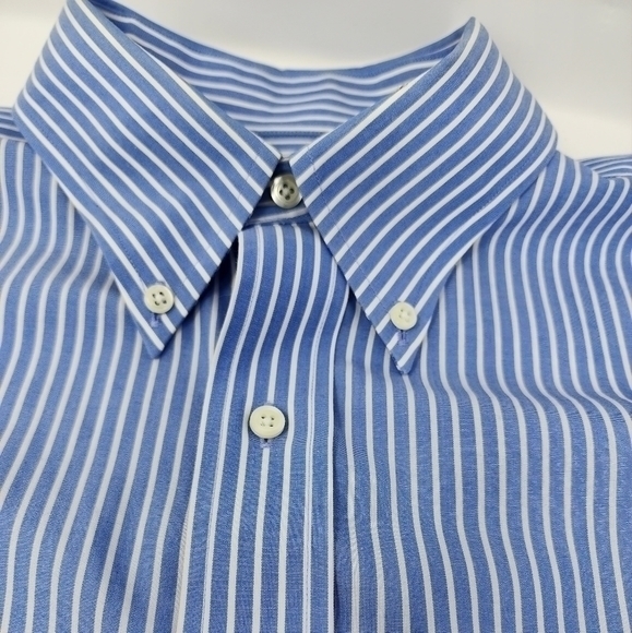 Brooks Brothers 16 1/2-4/5 Blue White Striped Button Down Dress Shirt‎ - Picture 2 of 13